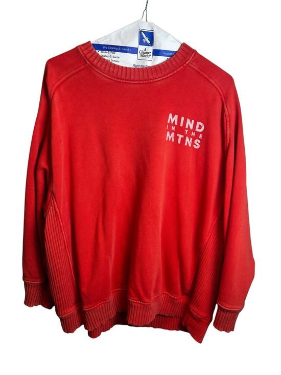 aerie Tops - Aerie Sweatshirt Women’s XL Red Mind In The Mtns Ribbed Side Panel Oversized
